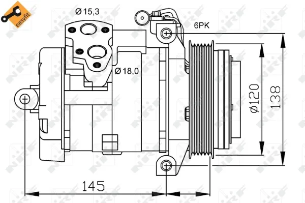 Купити 32698 NRF Компресор кліматичної установки