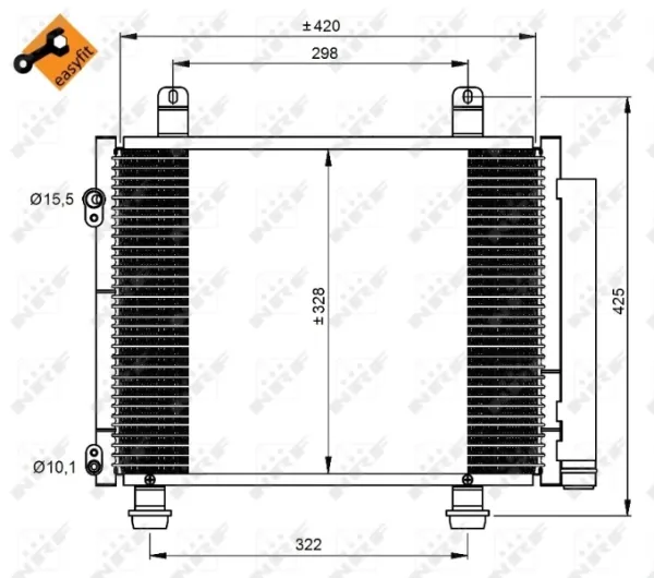 Радіатор кондиціонера 350208 NRF