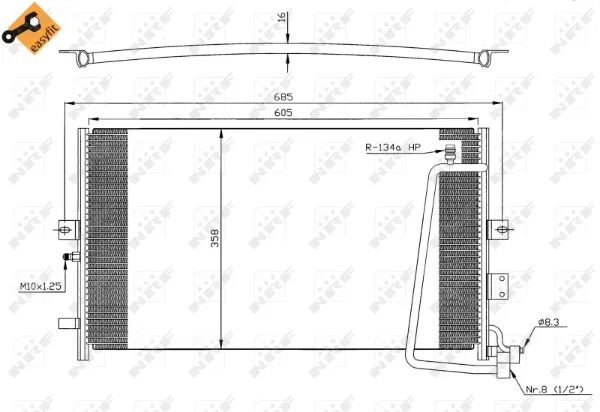 Радіатор кондиціонера 35269 NRF