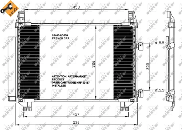 Радіатор кондиціонера 35653 NRF