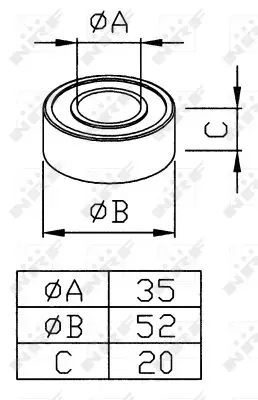 Підшипник кондиціонера KTT01355220 Thermotec
