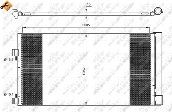 Радіатор кондиціонера 35890 NRF