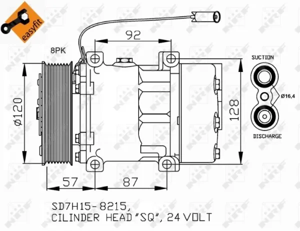 Компресор кондиціонера SD7H158215 Sanden
