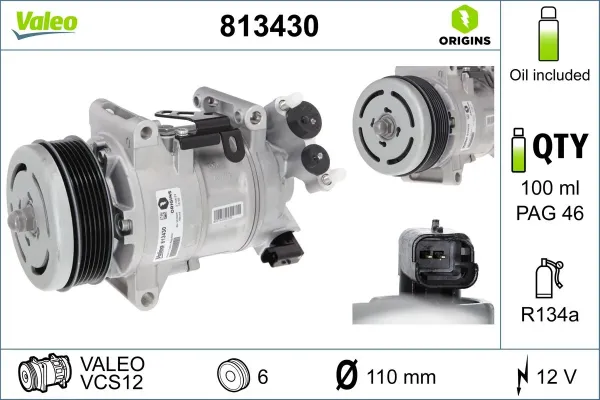 Компресор кондиціонера 813430 VALEO