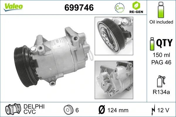 Компресор кондиціонера 699746 VALEO