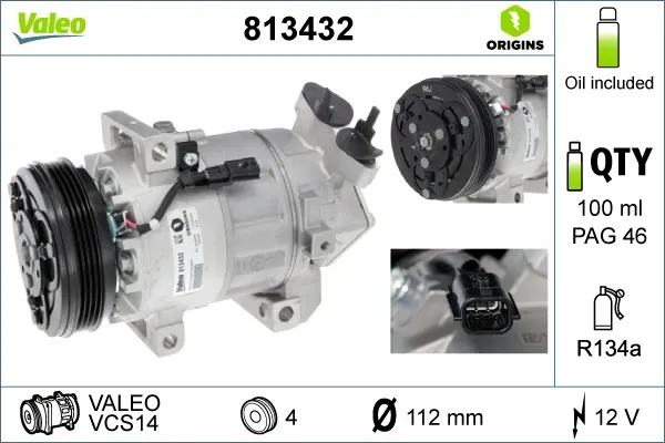 Компресор кондиціонера 813432 VALEO