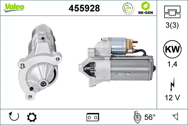 Стартер 455928 VALEO