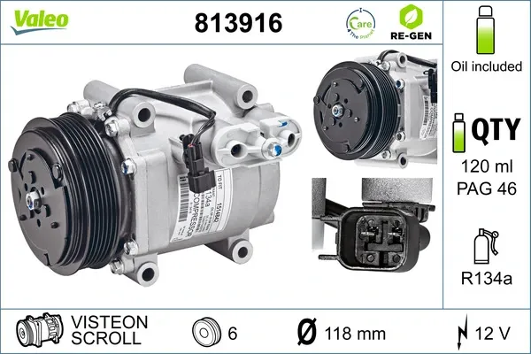 Компресор кондиціонера 813916 VALEO