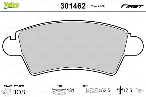 Передні тормозні колодки 301462 VALEO