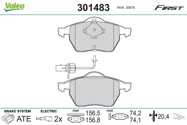 Передні тормозні колодки 301483 VALEO