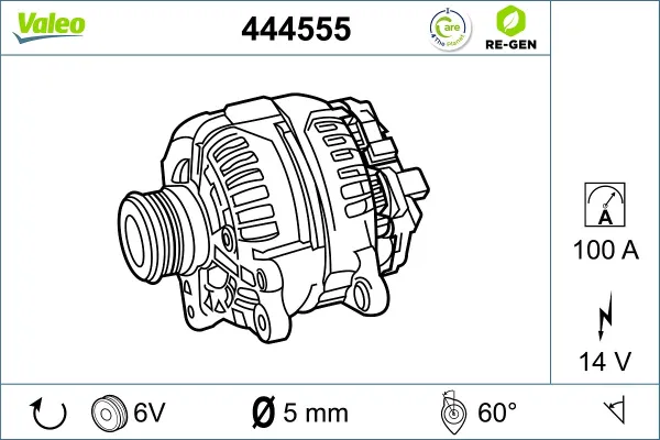 Генератор 444555 VALEO