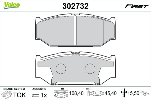 Передні тормозні колодки 302732 VALEO