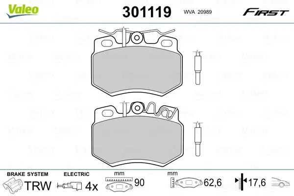 Передні тормозні колодки 95611498 Peugeot/Citroen