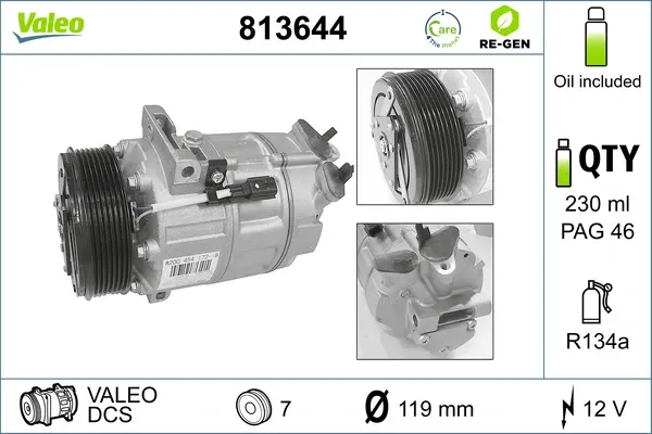 Компресор кондиціонера 813644 VALEO