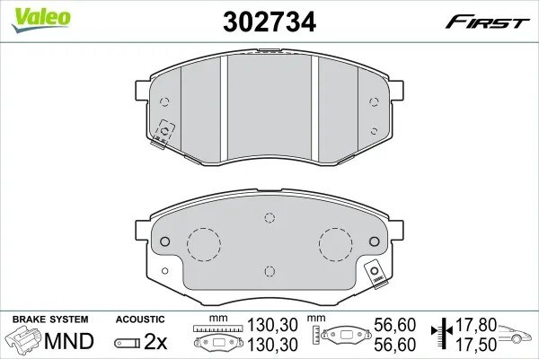 Передні тормозні колодки 302734 VALEO