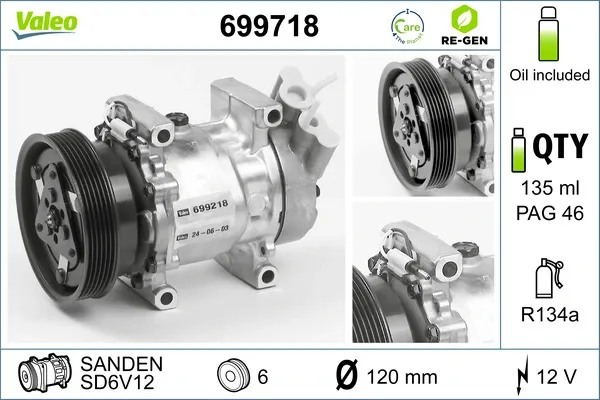 Компресор кондиціонера 699718 VALEO