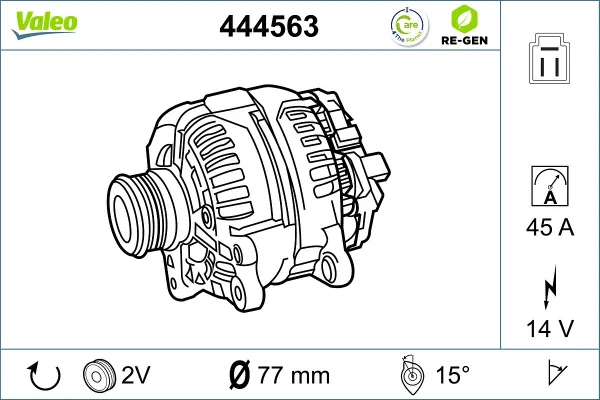 Генератор 444563 VALEO
