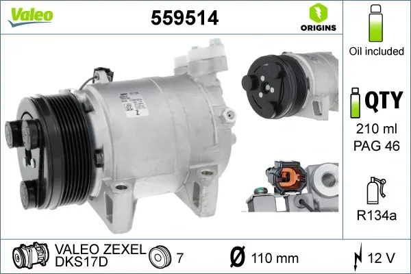 Компресор кондиціонера 559514 VALEO