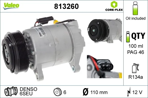Компресор кондиціонера 813260 VALEO