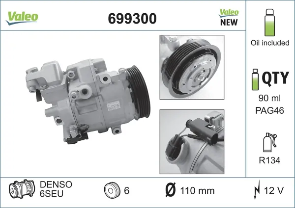 Компресор кондиціонера 699300 VALEO