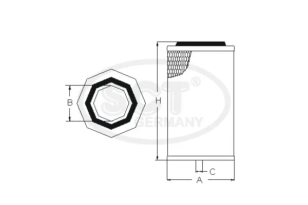 Повітряний фільтр SB032 SCT