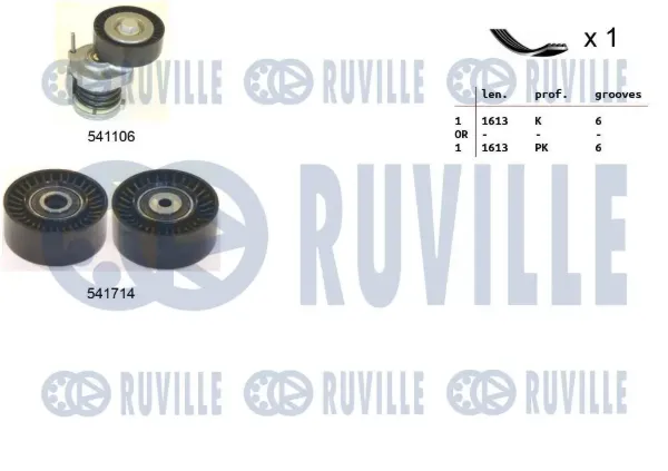 Ремінь приводний, агрегатів, комплект 570069 Ruville