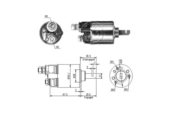 Втягуюче реле стартера ZM607 ERA
