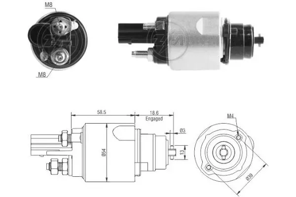 Втягуюче реле стартера ZM3498 ERA