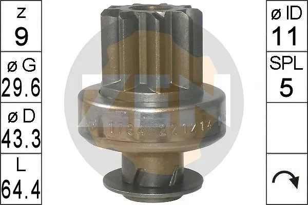 Бендикс стартера ZN1734 ERA