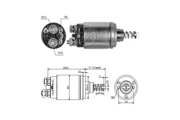Втягуюче реле стартера ZM542 ERA