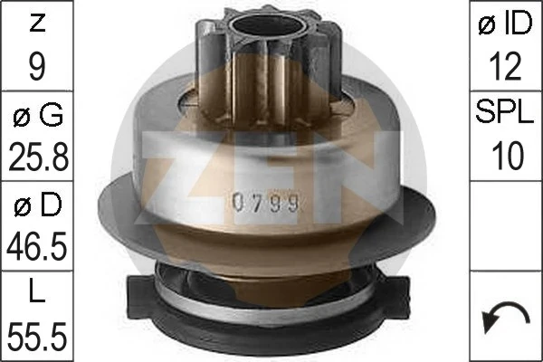 Бендикс стартера ZN0799 ERA