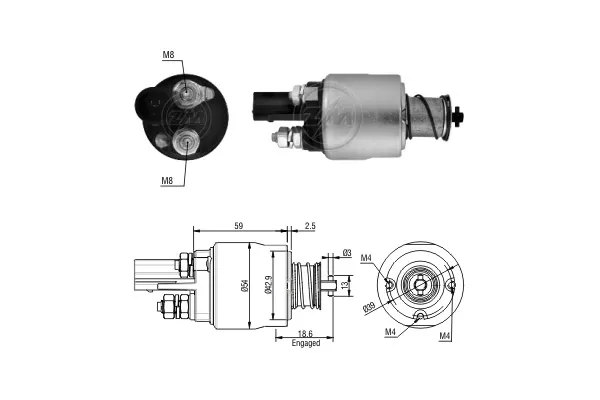 Втягуюче реле стартера ZM1498 ERA