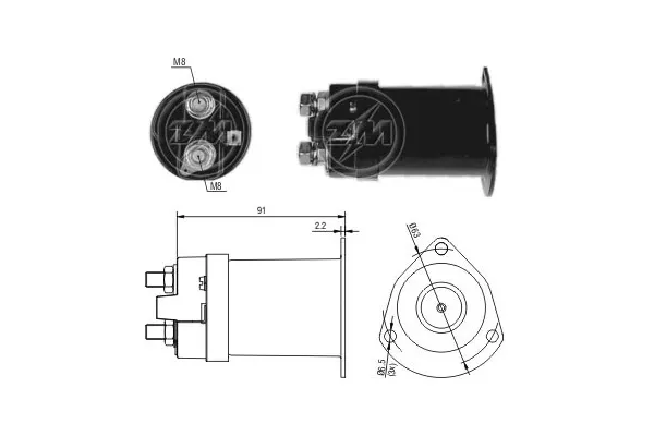 Втягуюче реле стартера ZM555 ERA