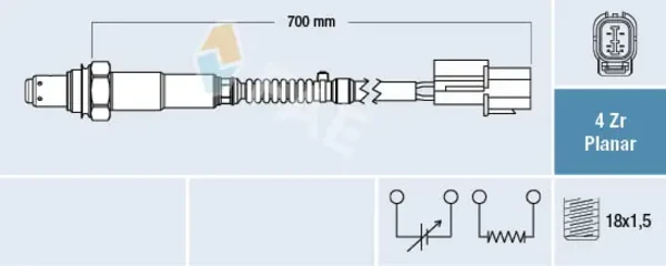 Лямбдазонд, датчик кисню до каталізатора 77450 FAE