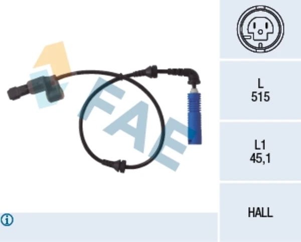 Датчик АБС (ABS) передній, правий 78033 FAE