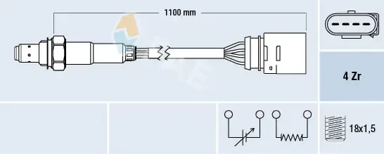 Лямбдазонд, датчик кисню до каталізатора 77140 FAE