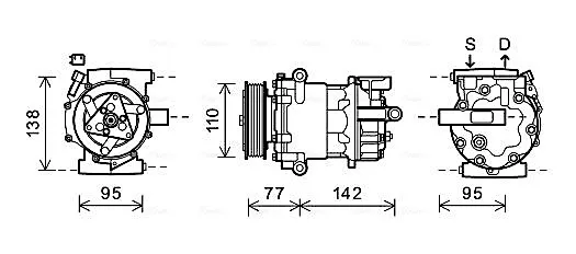Компресор кондиціонера Renault Kangoo II