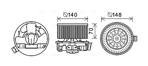 Вентилятора пічки DA8010 AVA