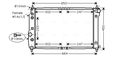 Радіатор DWA2068 AVA