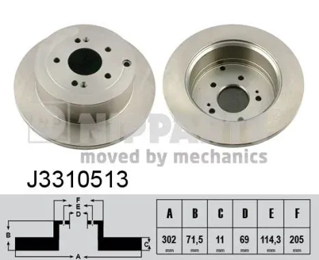 Гальмівні диски J3310513 Nipparts