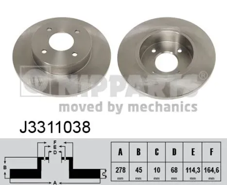 Гальмівні диски J3311038 Nipparts