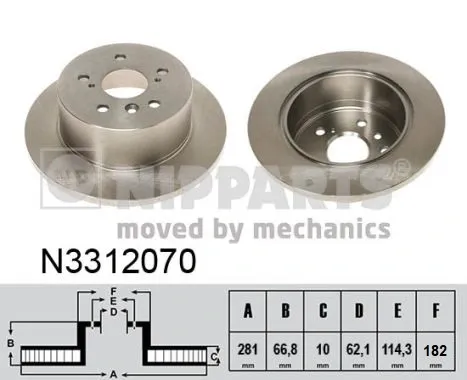 Гальмівні диски N3312070 Nipparts