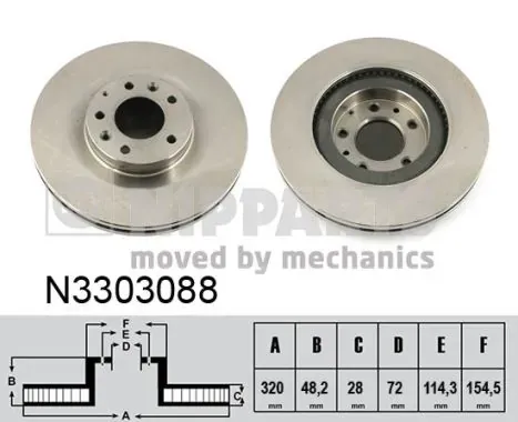 Гальмівні диски передні N3303088 Nipparts