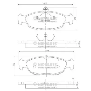 Передні тормозні колодки J3600901 Nipparts