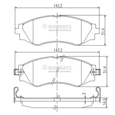 Передні тормозні колодки J3600902 Nipparts