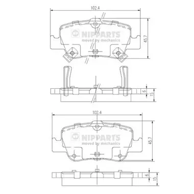 Задні гальмівні колодки J3612033 Nipparts