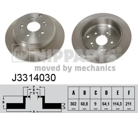 Гальмівні диски J3314030 Nipparts