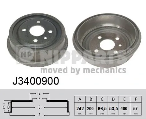 Барабан гальмівний задній J3400900 Nipparts