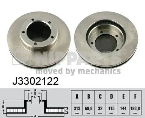 Гальмівні диски передні J3302122 Nipparts