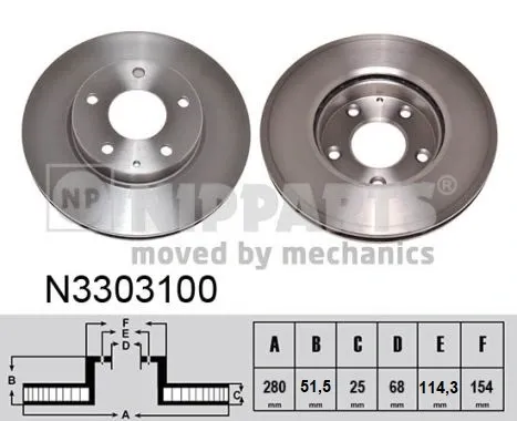 Гальмівні диски передні N3303100 Nipparts